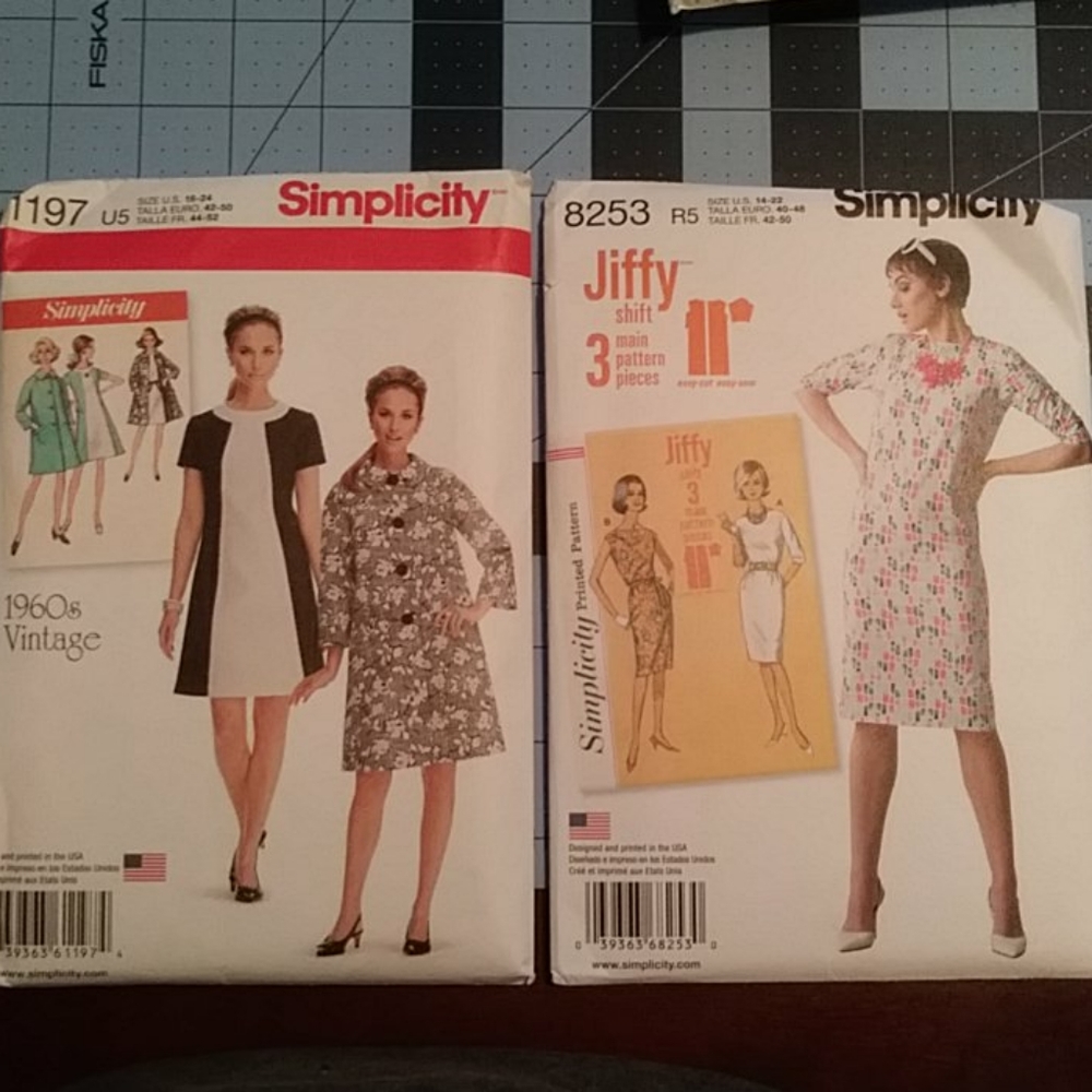 Vintage retro Simplicity dress sewing patterns